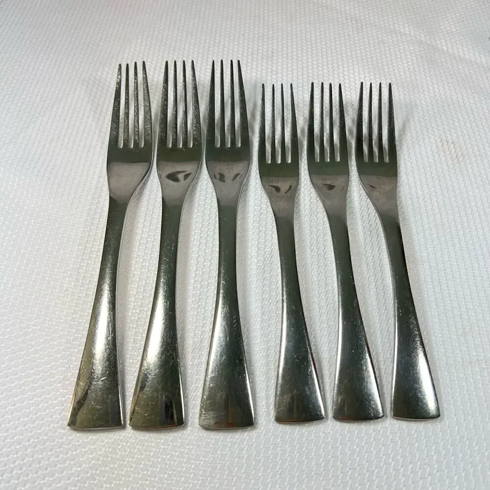Oneida stainless steel flatware dinner and salad forks set 6 total